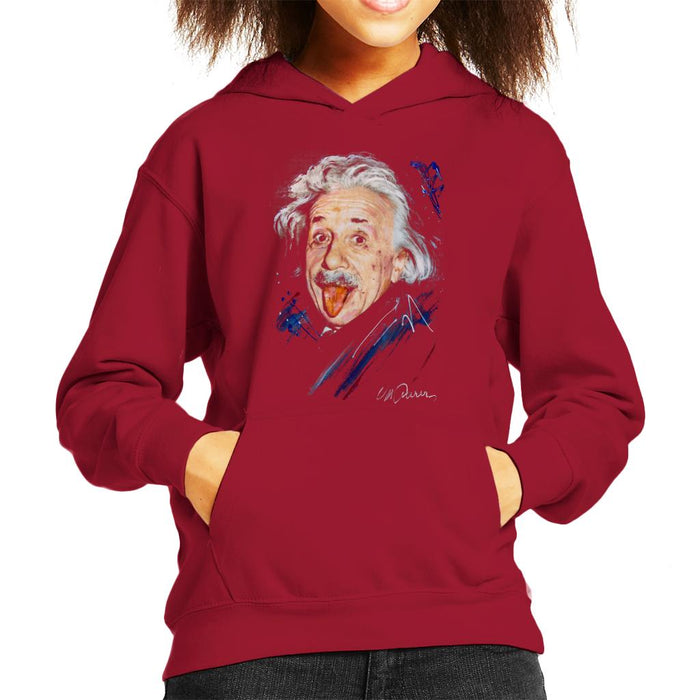 Sidney Maurer Original Portrait Of Albert Einstein Kid's Hooded Sweatshirt