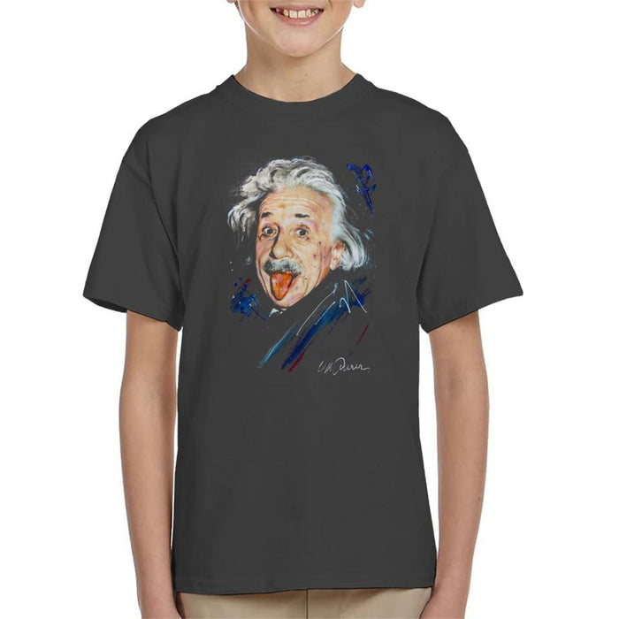 Sidney Maurer Original Portrait Of Albert Einstein Kid's T-Shirt