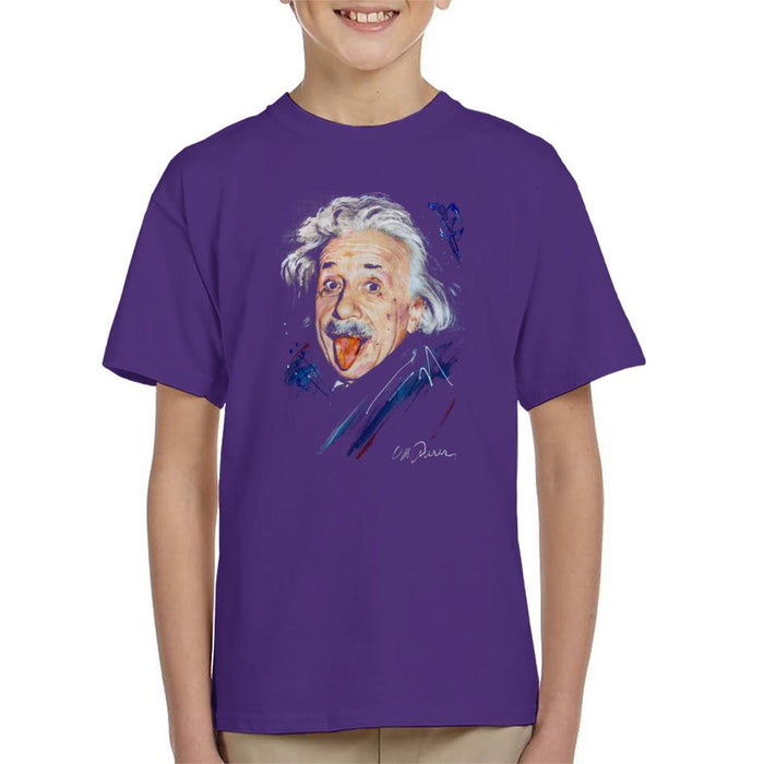 Sidney Maurer Original Portrait Of Albert Einstein Kid's T-Shirt