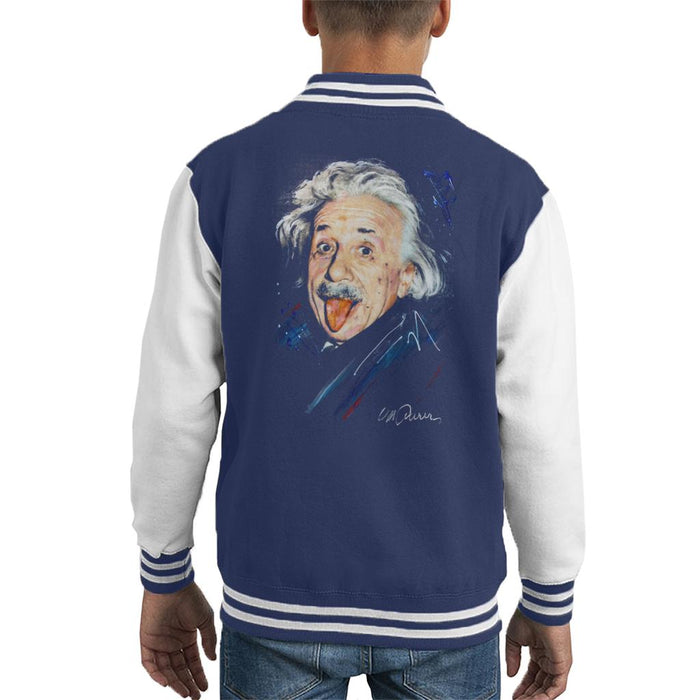 Sidney Maurer Original Portrait Of Albert Einstein Kid's Varsity Jacket