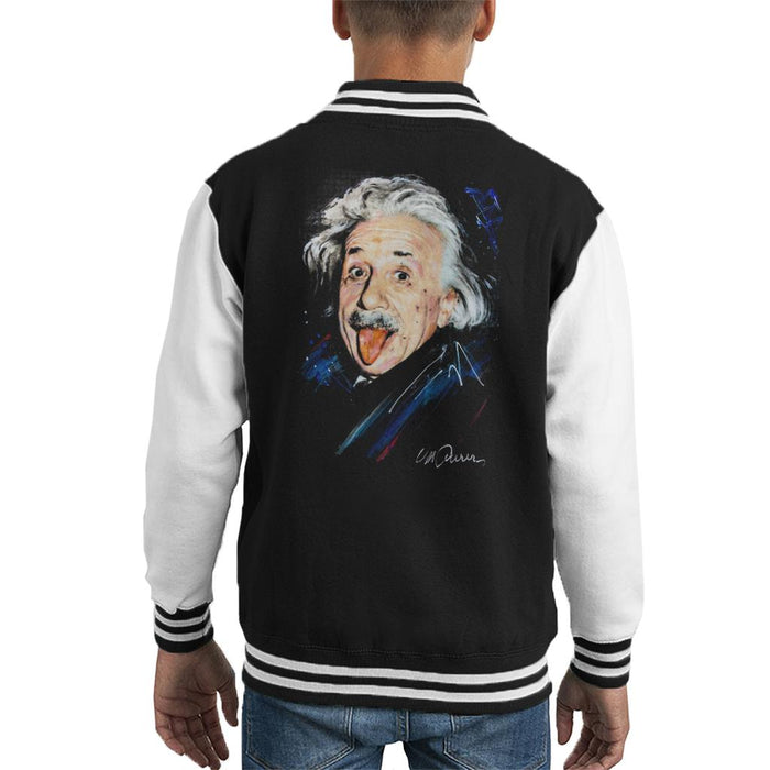 Sidney Maurer Original Portrait Of Albert Einstein Kid's Varsity Jacket