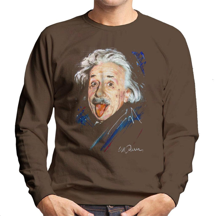 Sidney Maurer Original Portrait Of Albert Einstein Men's Sweatshirt