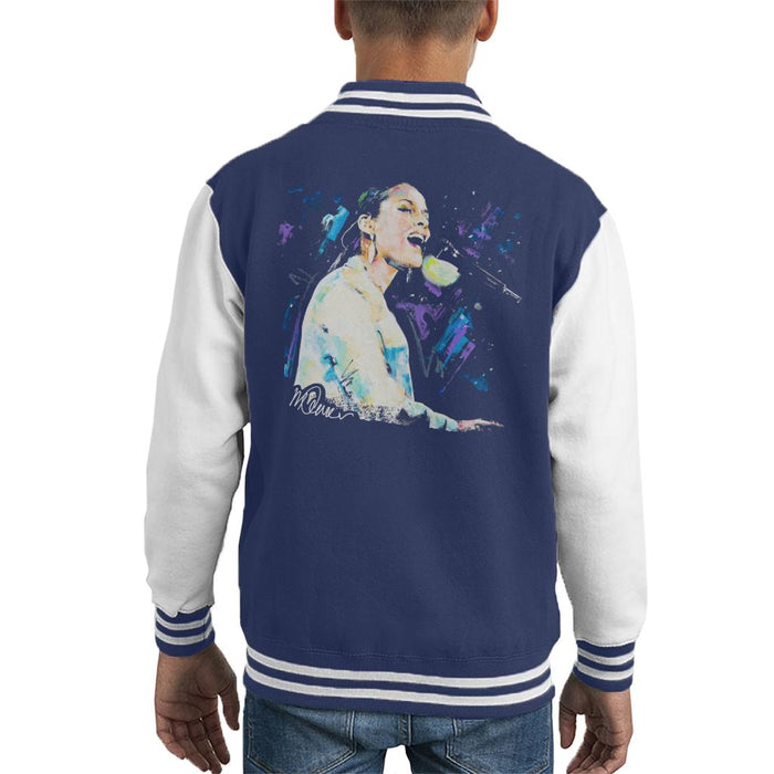 Sidney Maurer Original Portrait Of Alicia Keys Kid's Varsity Jacket