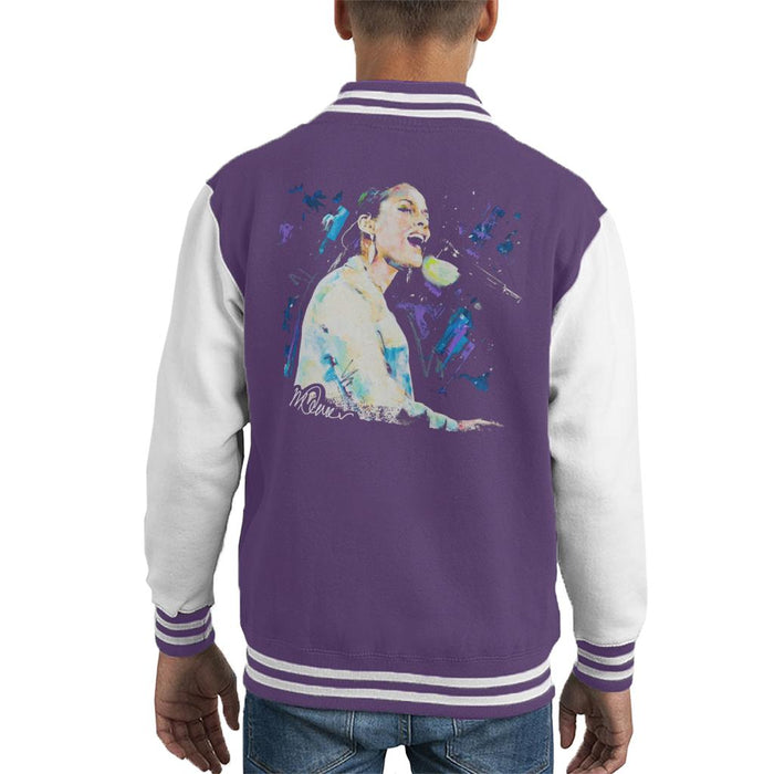 Sidney Maurer Original Portrait Of Alicia Keys Kid's Varsity Jacket