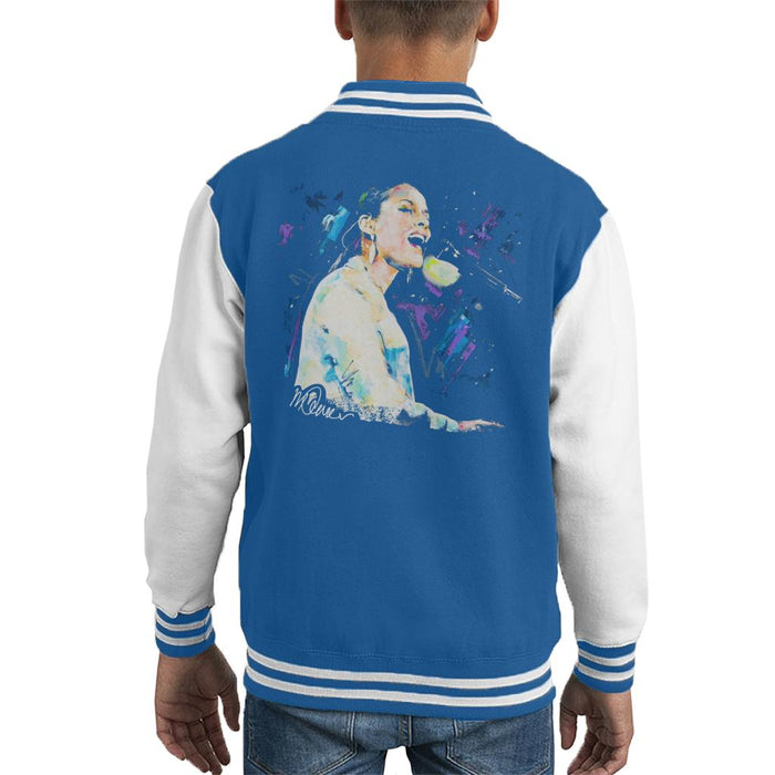 Sidney Maurer Original Portrait Of Alicia Keys Kid's Varsity Jacket