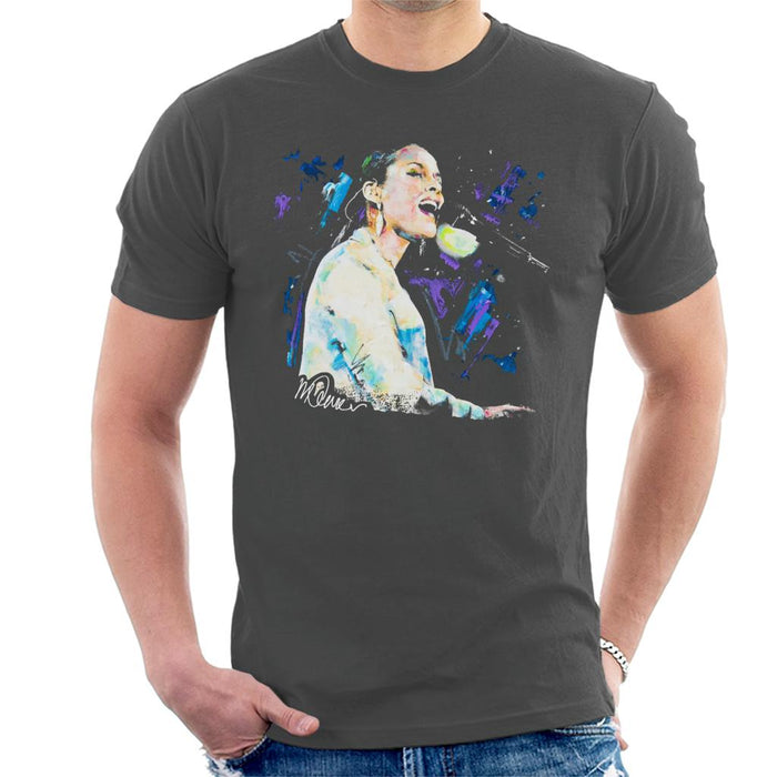 Sidney Maurer Original Portrait Of Alicia Keys Men's T-Shirt