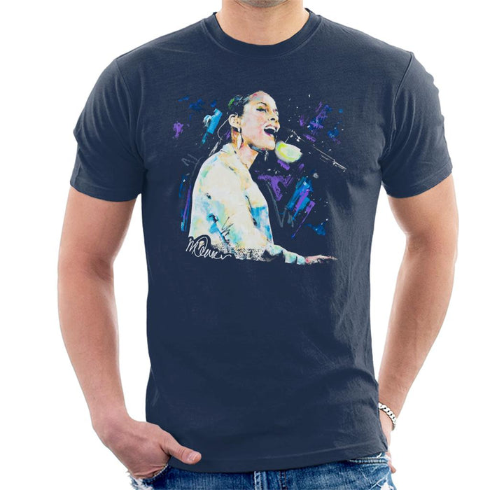 Sidney Maurer Original Portrait Of Alicia Keys Men's T-Shirt