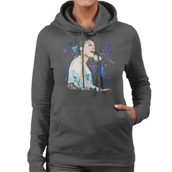 Sidney Maurer Original Portrait Of Alicia Keys Women's Hooded Sweatshirt