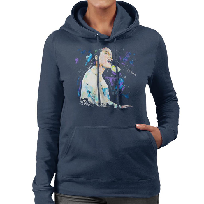 Sidney Maurer Original Portrait Of Alicia Keys Women's Hooded Sweatshirt