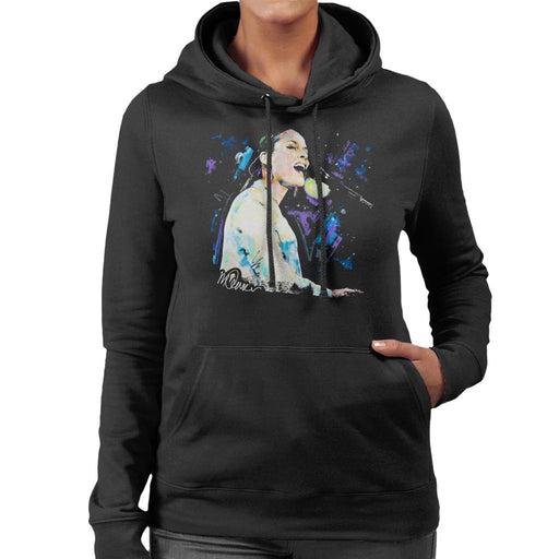 Sidney Maurer Original Portrait Of Alicia Keys Women's Hooded Sweatshirt