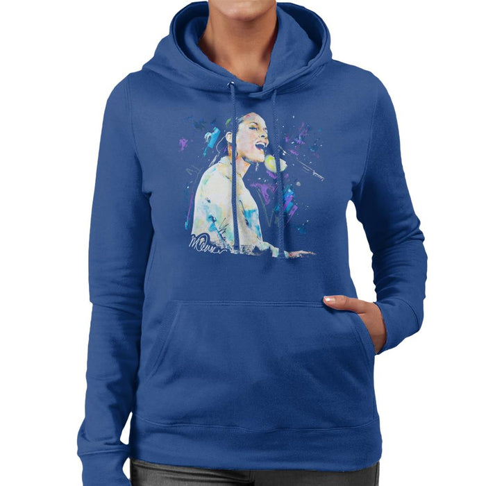 Sidney Maurer Original Portrait Of Alicia Keys Women's Hooded Sweatshirt