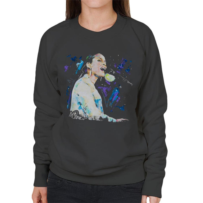 Sidney Maurer Original Portrait Of Alicia Keys Women's Sweatshirt