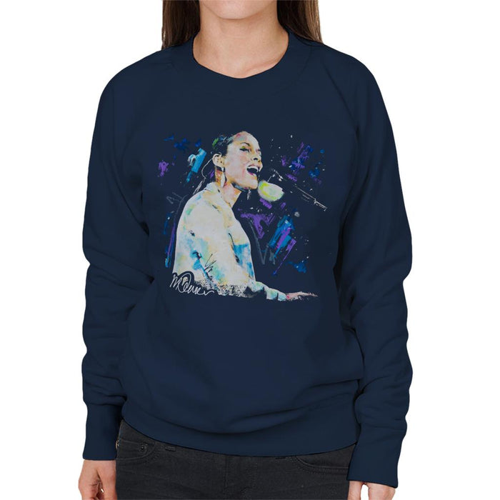 Sidney Maurer Original Portrait Of Alicia Keys Women's Sweatshirt