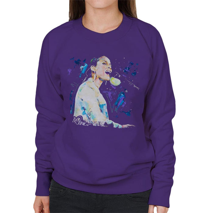Sidney Maurer Original Portrait Of Alicia Keys Women's Sweatshirt