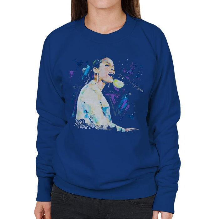 Sidney Maurer Original Portrait Of Alicia Keys Women's Sweatshirt