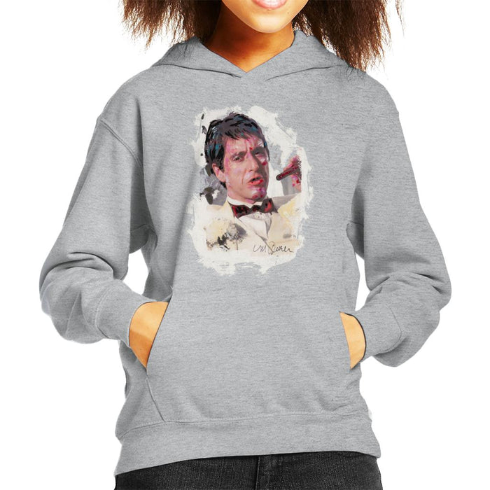 Sidney Maurer Original Portrait Of Al Pacino Scarface Tuxedo Kid's Hooded Sweatshirt