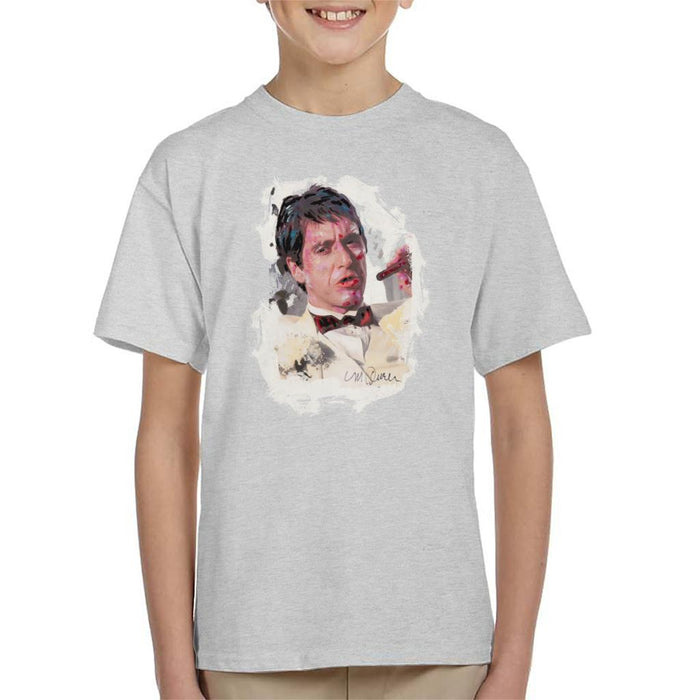 Sidney Maurer Original Portrait Of Al Pacino Scarface Tuxedo Kid's T-Shirt