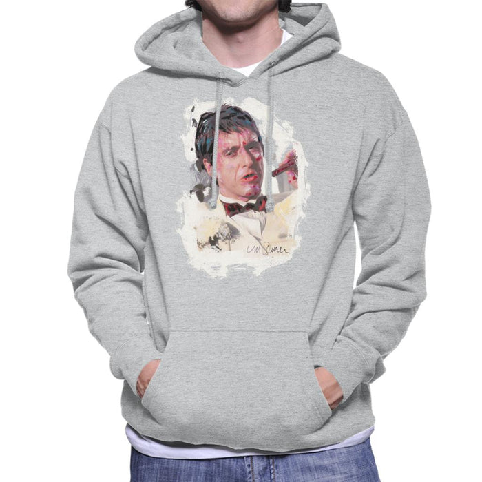 Sidney Maurer Original Portrait Of Al Pacino Scarface Tuxedo Men's Hooded Sweatshirt