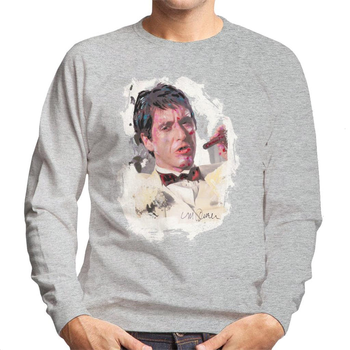 Sidney Maurer Original Portrait Of Al Pacino Scarface Tuxedo Men's Sweatshirt