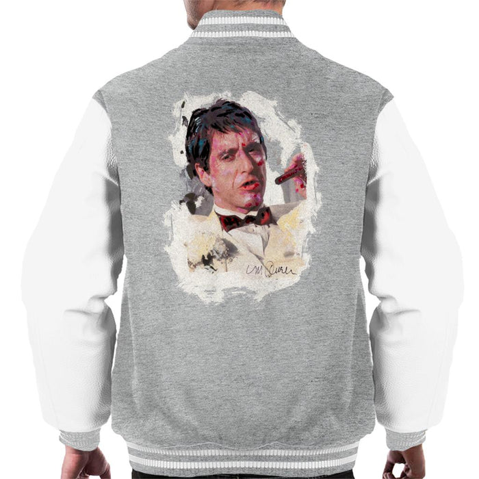 Sidney Maurer Original Portrait Of Al Pacino Scarface Tuxedo Men's Varsity Jacket
