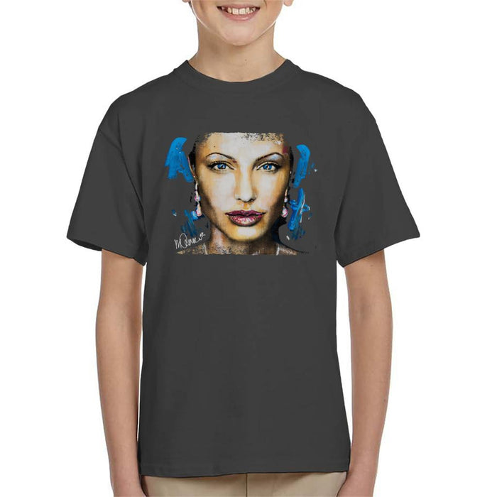 Sidney Maurer Original Portrait Of Angelina Jolie Kid's T-Shirt