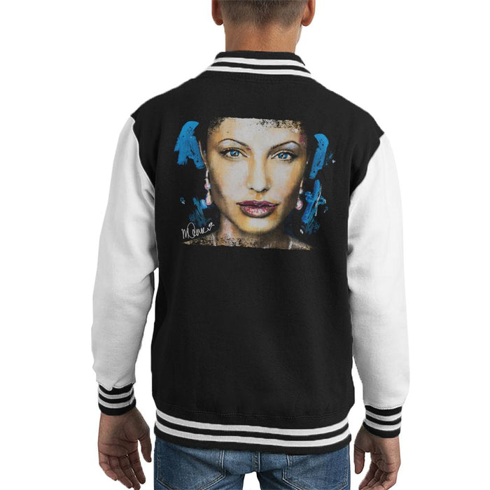Sidney Maurer Original Portrait Of Angelina Jolie Kid's Varsity Jacket
