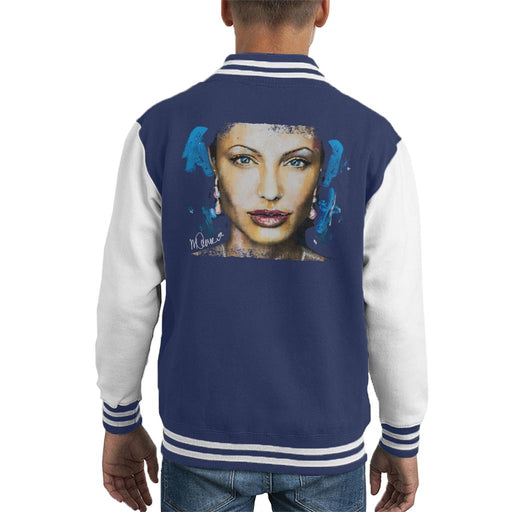 Sidney Maurer Original Portrait Of Angelina Jolie Kid's Varsity Jacket