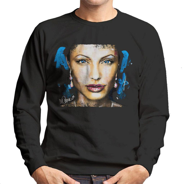 Sidney Maurer Original Portrait Of Angelina Jolie Men's Sweatshirt