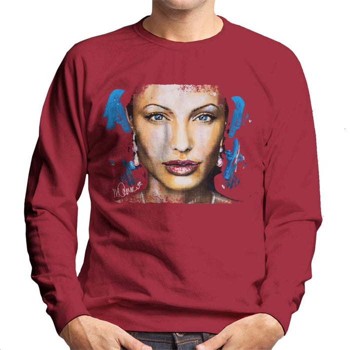 Sidney Maurer Original Portrait Of Angelina Jolie Men's Sweatshirt