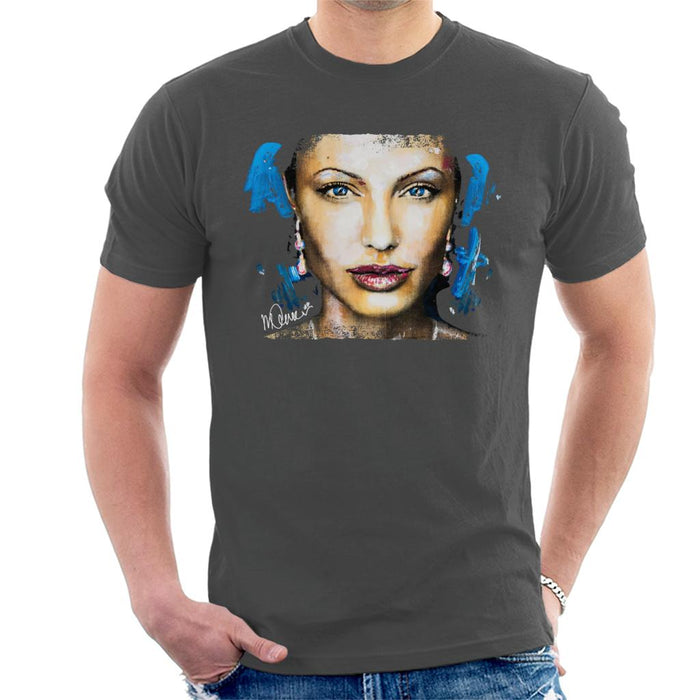 Sidney Maurer Original Portrait Of Angelina Jolie Men's T-Shirt