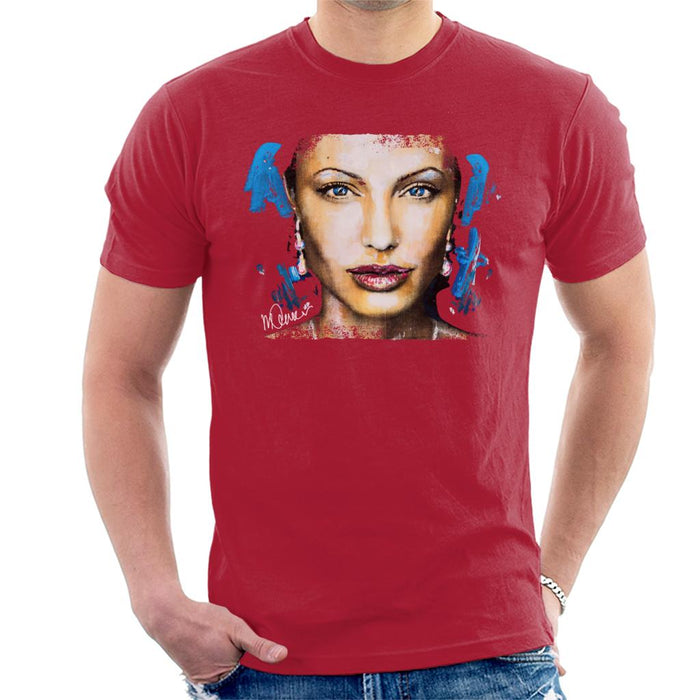 Sidney Maurer Original Portrait Of Angelina Jolie Men's T-Shirt