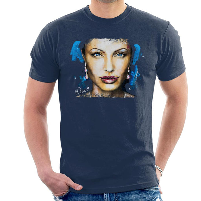 Sidney Maurer Original Portrait Of Angelina Jolie Men's T-Shirt
