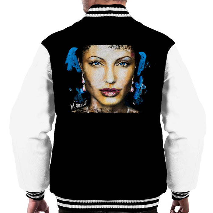 Sidney Maurer Original Portrait Of Angelina Jolie Men's Varsity Jacket