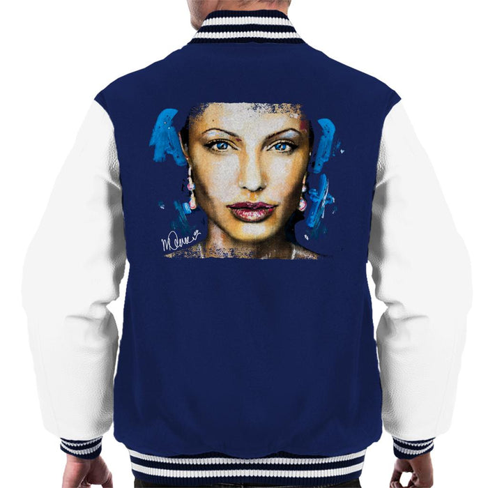 Sidney Maurer Original Portrait Of Angelina Jolie Men's Varsity Jacket