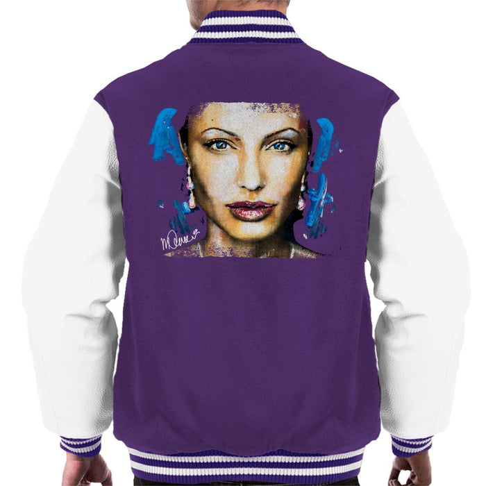 Sidney Maurer Original Portrait Of Angelina Jolie Men's Varsity Jacket