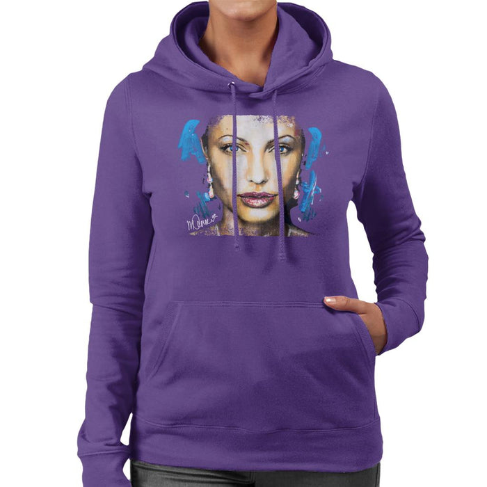 Sidney Maurer Original Portrait Of Angelina Jolie Women's Hooded Sweatshirt