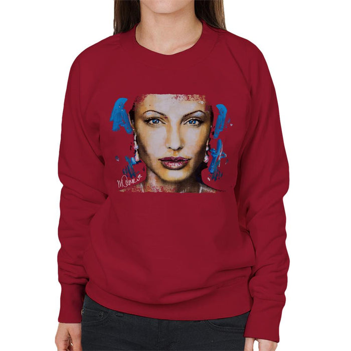 Sidney Maurer Original Portrait Of Angelina Jolie Women's Sweatshirt