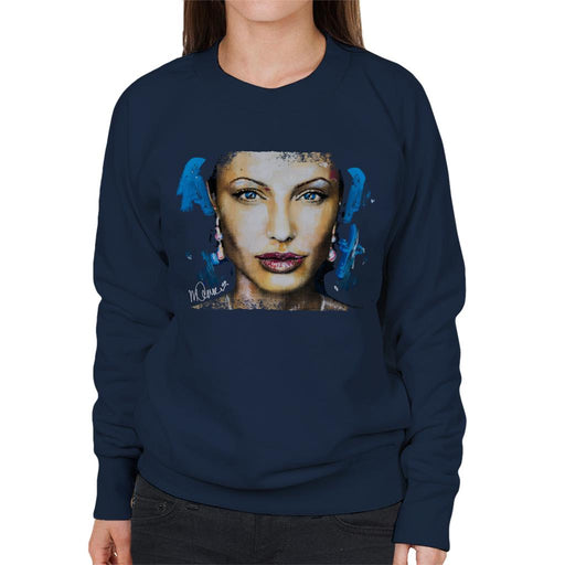 Sidney Maurer Original Portrait Of Angelina Jolie Women's Sweatshirt