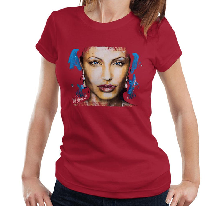 Sidney Maurer Original Portrait Of Angelina Jolie Women's T-Shirt
