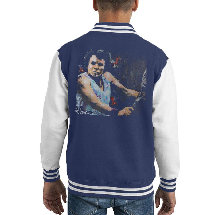 Sidney Maurer Original Portrait Of Billie Jean King Kid's Varsity Jacket