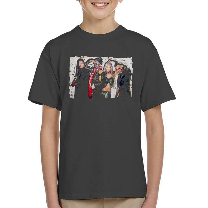 Sidney Maurer Original Portrait Of Black Eyed Peas Kid's T-Shirt