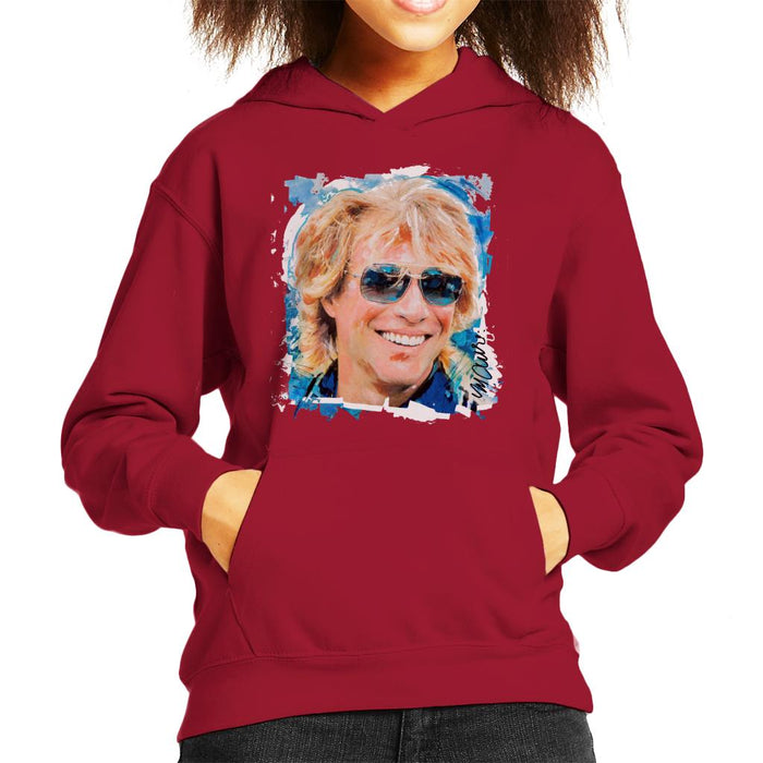 Sidney Maurer Original Portrait Of Jon Bon Jovi Kid's Hooded Sweatshirt