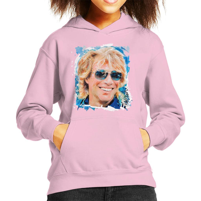 Sidney Maurer Original Portrait Of Jon Bon Jovi Kid's Hooded Sweatshirt