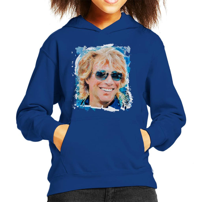 Sidney Maurer Original Portrait Of Jon Bon Jovi Kid's Hooded Sweatshirt