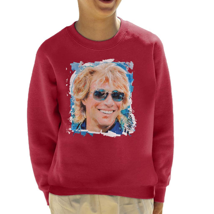 Sidney Maurer Original Portrait Of Jon Bon Jovi Kid's Sweatshirt