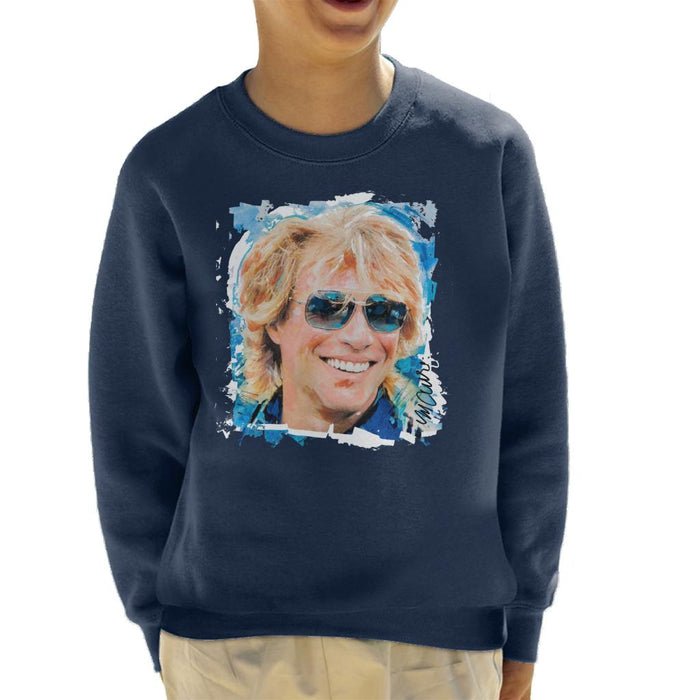 Sidney Maurer Original Portrait Of Jon Bon Jovi Kid's Sweatshirt