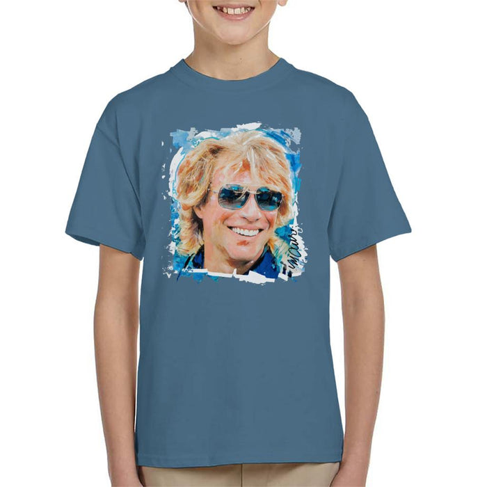 Sidney Maurer Original Portrait Of Jon Bon Jovi Kid's T-Shirt