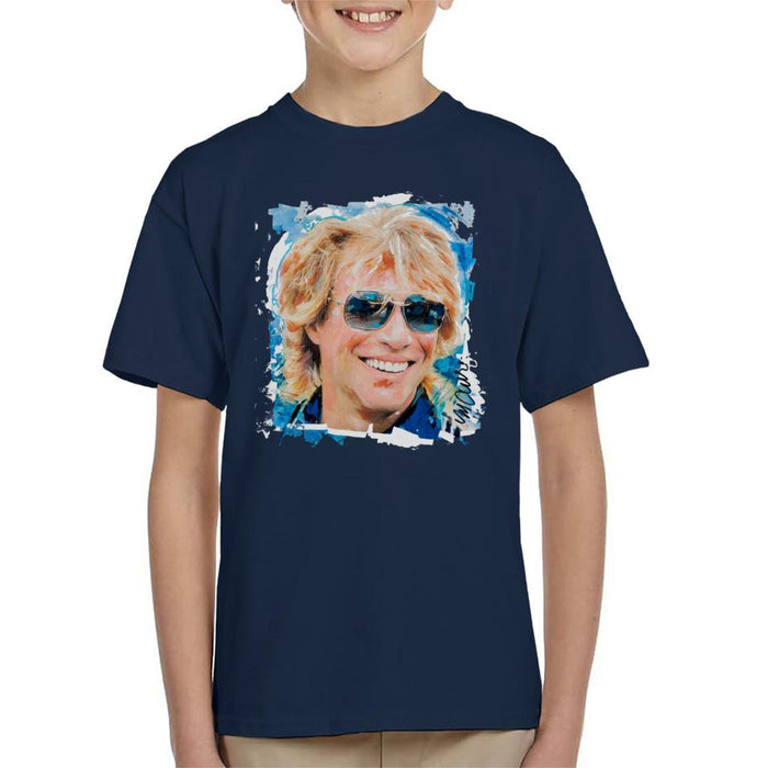 Sidney Maurer Original Portrait Of Jon Bon Jovi Kid's T-Shirt