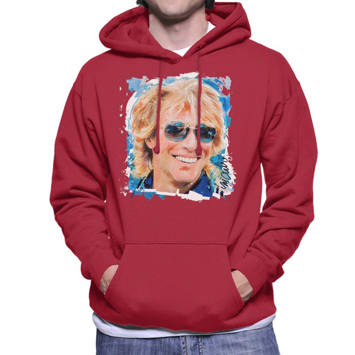Sidney Maurer Original Portrait Of Jon Bon Jovi Men's Hooded Sweatshirt