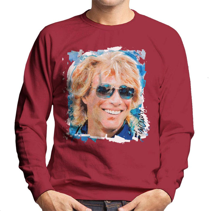 Sidney Maurer Original Portrait Of Jon Bon Jovi Men's Sweatshirt